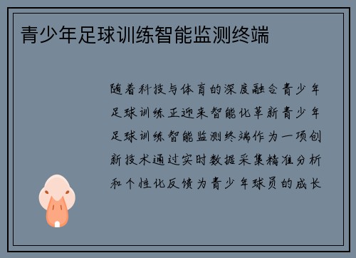 青少年足球训练智能监测终端